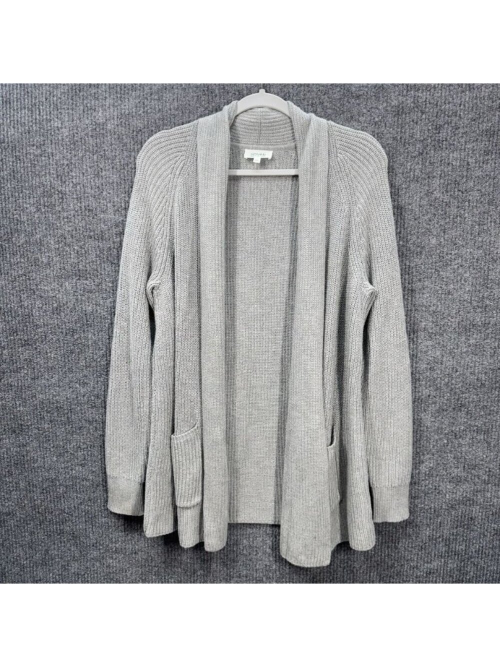 HAVEN Well Within Open Cardigan Womens Small Gray Pockets Cotton Cashmere Blend